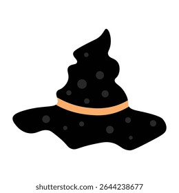 Cute Halloween Witch Hat Vector Illustration. Magic Hat for Halloween Design. Halloween Hat Clipart