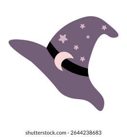 Cute Halloween Witch Hat Vector Illustration. Magic Hat for Halloween Design. Halloween Hat Clipart