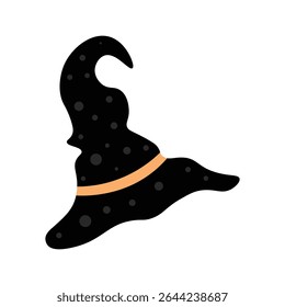 Cute Halloween Witch Hat Vector Illustration. Magic Hat for Halloween Design. Halloween Hat Clipart