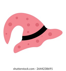 Cute Halloween Witch Hat Vector Illustration. Magic Hat for Halloween Design. Halloween Hat Clipart