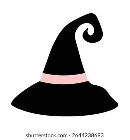 Cute Halloween Witch Hat Vector Illustration. Magic Hat for Halloween Design. Halloween Hat Clipart