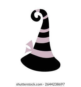 Cute Halloween Witch Hat Vector Illustration. Magic Hat for Halloween Design. Halloween Hat Clipart