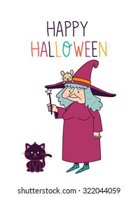 Cute Halloween witch illustration