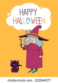 Cute Halloween witch illustration