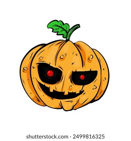 cute hallowen pumpkin - vector illustration	