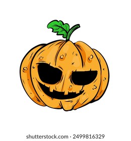 cute hallowen pumpkin - vector illustration	