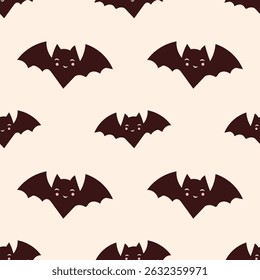 Cute hallowen vector ilustration seamless patern.Great for textile,fabric,wrapping paper,and any print.Vintages style.