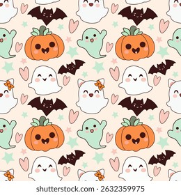 Ilustração vetor hallowen bonito sem emenda patern.Great para têxtil, tecido, papel de embrulho, e qualquer estilo print.Vintages.