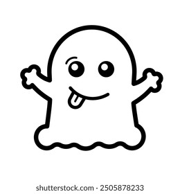 cute haloween ghost - vector illustration