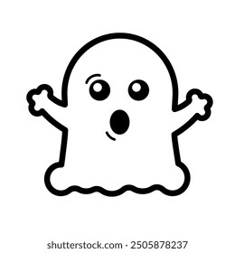 Lindo fantasma de Halloween - Ilustración vectorial