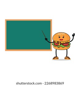 cute hamburger teaching class vector illustration