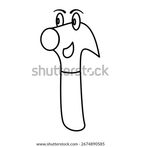 cute hammer cartoon icon, simple flat style, vector illustration, symbol, design logo template pictogram, for ui or ux isolated on white for mobile app, editable