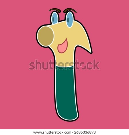 cute hammer cartoon icon, simple flat style, vector illustration, symbol, design logo template, for ui or ux for mobile app, editable