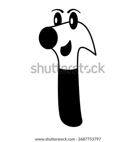 cute hammer cartoon icon, simple flat style, vector illustration, symbol, design logo template pictogram, for ui or ux isolated on white for mobile app, editable