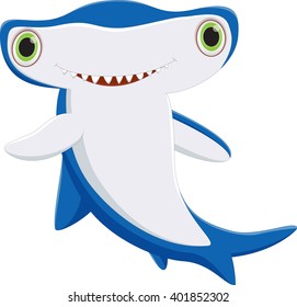 Cute hammerhead shark cartoon