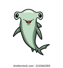 Cute Hammerhead Shark Cartoon Posing