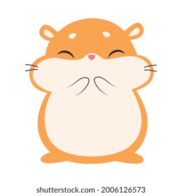 Cute Hamster, Adorable Funny Red Pet Animal Character Cartoon Vektorgrafik