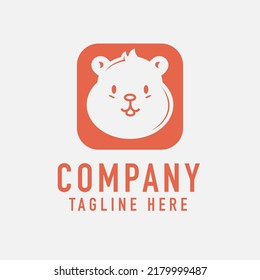 Cute Hamster Animal Mascot Logo Design