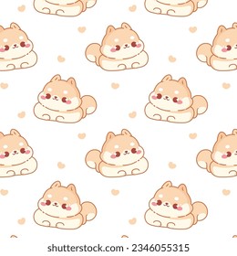 Cute hamster baby animal seamless pattern