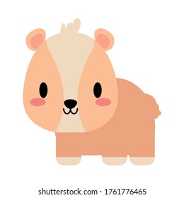 cute hamster baby kawaii, flat style icon vector illustration design