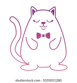 cute hamster with bowntie kawaii character