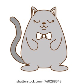 cute hamster with bowntie kawaii character