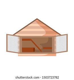 cute hamster cage on white background