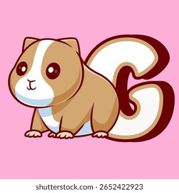 Cute Hamster Campbell Em G Alfabeto Ilustração De Ícone Vetor De Desenho Animado. Animal Education Icon Concept Isolado Premium Vetor. Estilo de Desenho Animado Plano