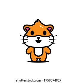 Cute hamster cartoon character vector