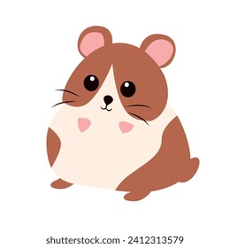 Cute hamster cartoon character vector Illustration on a white background