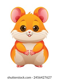 Cute hamster cartoon illustration isolated on white background