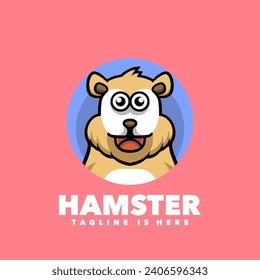 Cute hamster cartoon mascot logo