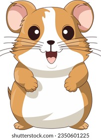 Cute-Hamster-Cartoon auf weißem Hintergrund