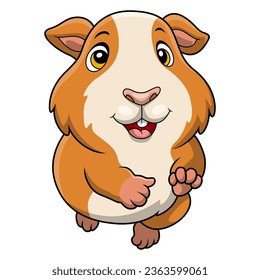 Cute hamster cartoon on white background