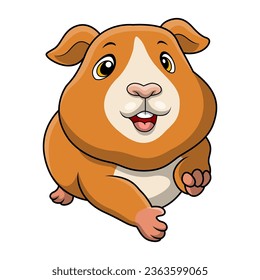 Cute hamster cartoon on white background