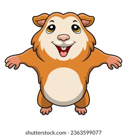 Cute hamster cartoon on white background