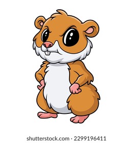 Cute hamster cartoon a posing