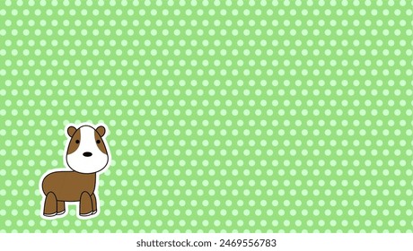 cute hamster cartoon sticker background in vector format