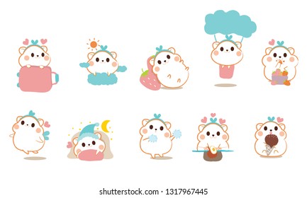 Cute hamster cartoon vector