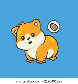 Cute Hamster Cartoon Vektorsymbol Illustration. Tiernatur-Symbol Konzept isolierter Premium-Vektorgrafik. Flachbildkartonstil