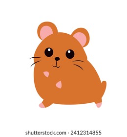 Cute hamster cartoon vector Illustration isolated on a white background.