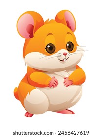 Cute hamster cartoon vector illustration isolated on white background