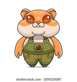 cute hamster character illustration  chibi animal mascot  suitable for stickers  educational purposes  book covers  Halloween content  for girls   boys 