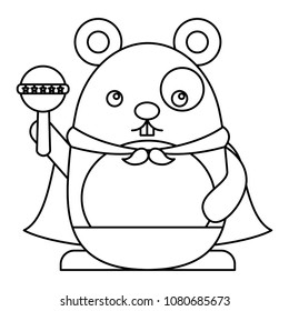 cute hamster with cloak and jingle bell kawaii character