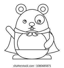 cute hamster with cloak kawaii character