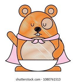 cute hamster with cloak kawaii character