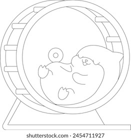 Cute hamster coloring book page 