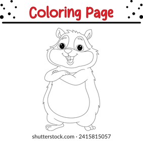 cute hamster coloring page for kids