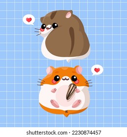 Ilustración del vector de parejas de hamster