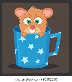 Cute Hamster in cup